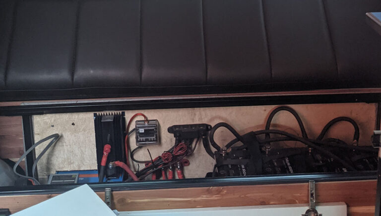 Professional custom lithium battery and electrical system installation for off-grid camper vans, performed by Vanpire Customs in Los Angeles, California.