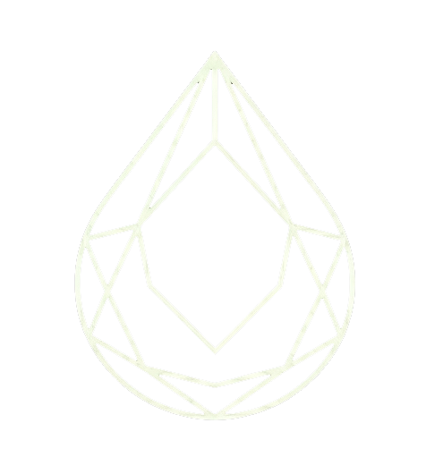 Line icon of a water droplet inside a geometric badge, representing off-grid plumbing and water filtration systems for vans