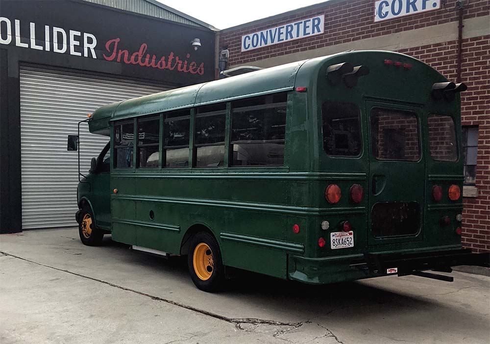 Van conversion workshop in Los Angeles with a custom van project in progress at Vanpire Vans.