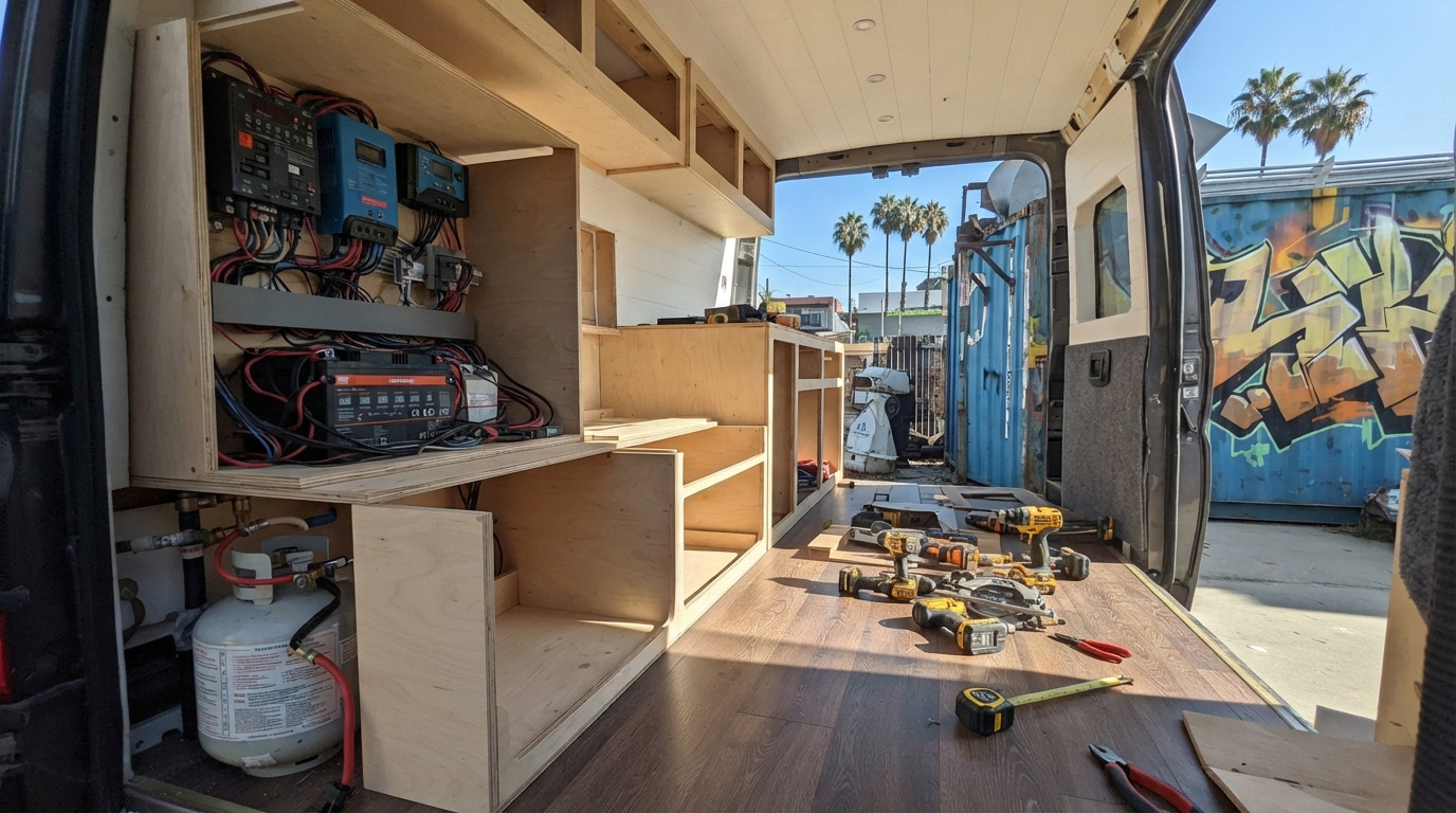 Interior van conversion Los Angeles electrical system